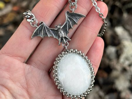 GEMSTONE Bat With Solar Quartz Necklace For Cheap