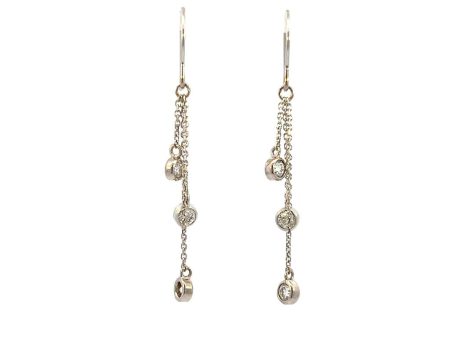 Estate 14K White Gold 0.60ctw Diamond Drop Earrings Supply