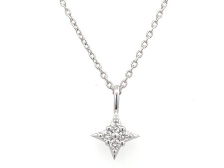 Sterling Silver 0.10ctw Round Diamond Star Necklace Online