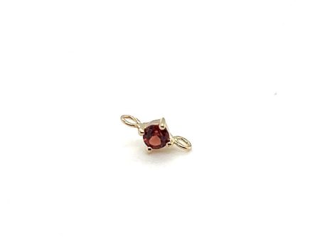 14K Yellow Gold Round Garnet Solitaire Double Bail Charm by Aurelie Gi Sale