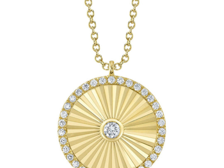 14K Yellow Gold 0.32ctw Diamond Circle Necklace by Shy Creation Hot on Sale