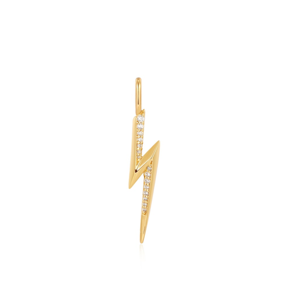 Sterling Silver & 14K Yellow Gold Plated Cubic Zirconia Lightning Bolt Charm by Ania Haie Hot on Sale