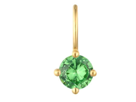 14K Yellow Gold  Round Tsavorite Garnet Solitaire Charm by Aurelie Gi Hot on Sale