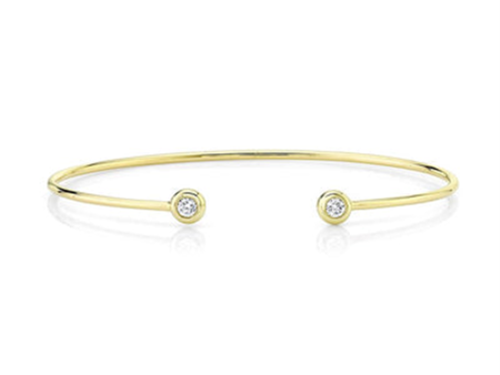 14K Yellow Gold 0.23ctw Round Diamond Cuff Bracelet by Shy Creation Cheap