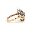 Estate 14K Two Tone Gold 0.33ctw Round Diamond Cluster Ring Discount