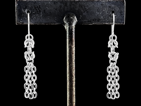 METAL Medium Byzantine Chainmaille Tassel Earrings For Cheap