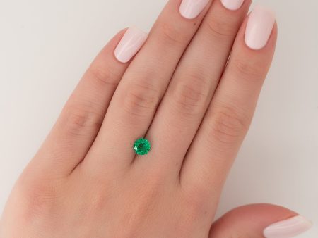 1Ct Round Cut Lab Created Emerald For Cheap