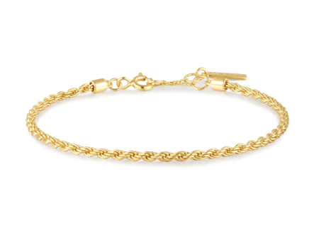 Sterling Silver & 14K Yellow Gold Plated Twisted Rope Chain Bracelet by Ania Haie Online