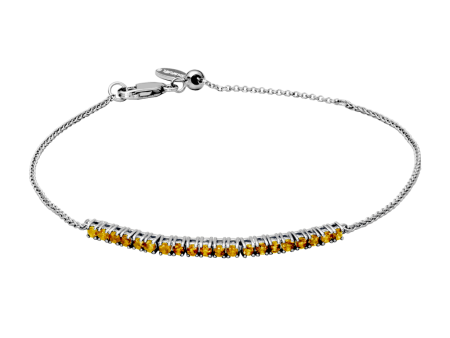 Sterling Silver Citrine Bolo Bracelet by Samuel B. For Discount