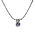 Sterling Silver & 18K Yellow Gold Amethyst Solitaire Necklace by Samuel B. Sale