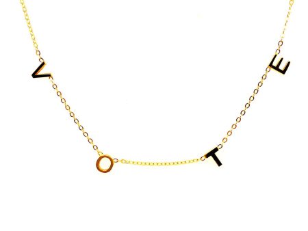 Yellow Gold Plated Vote Station Necklace Supply