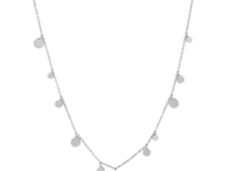 Sterling Silver Mixed Geometry Circle Drop Station Necklace by Ania Haie Online