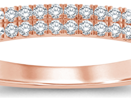 14K Rose Gold 0.25ctw Round Diamond Multi Row Wedding Band Sale