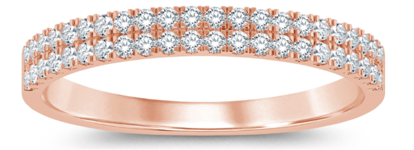 14K Rose Gold 0.25ctw Round Diamond Multi Row Wedding Band Sale