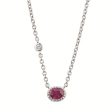 14K White Gold 0.48ctw Oval Ruby & Diamond Necklace Supply