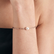 Sterling Silver Paperclip Chain Pearl Sparkle Bracelet by Ania Haie Hot on Sale