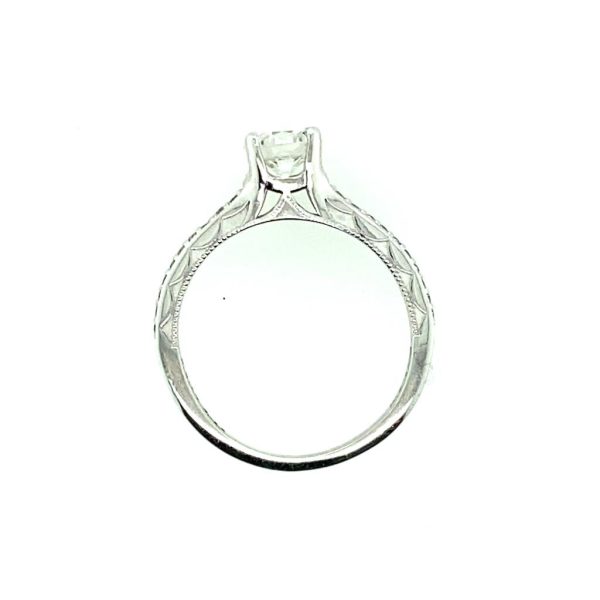 Estate 18K White Gold 0.95ctw Round Diamond Classic Engagement Ring by Tacori Discount