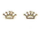 14K Yellow Gold Crown Kid s Stud Earrings Fashion