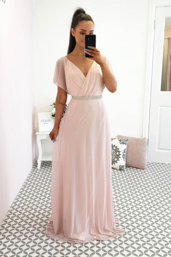 Lydia Maxi Dress Pink Glitter For Cheap