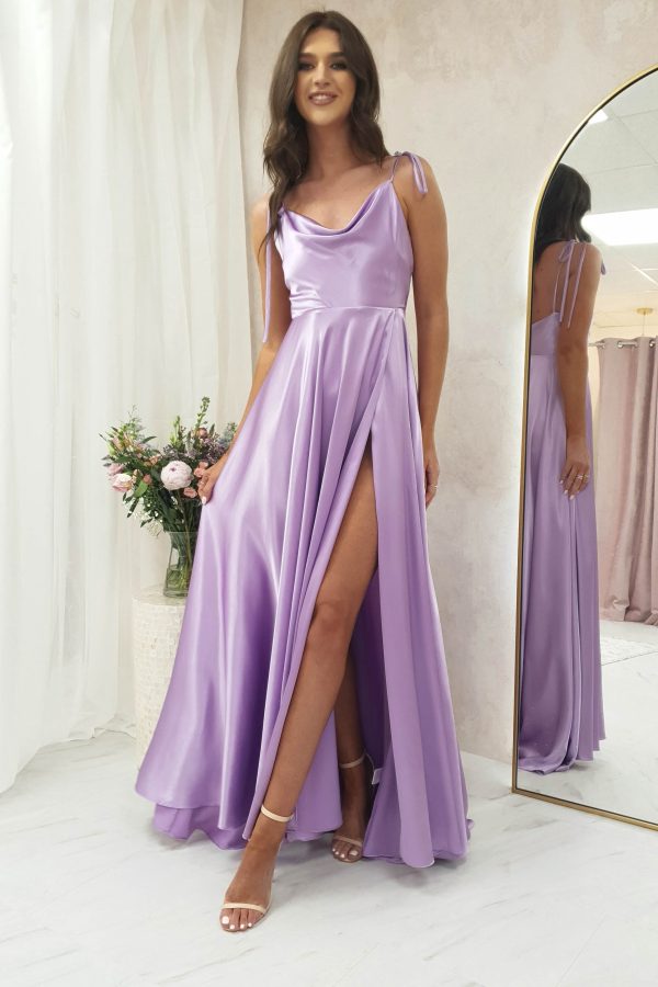 Anna Cowl Neckline Gown | Lilac Supply