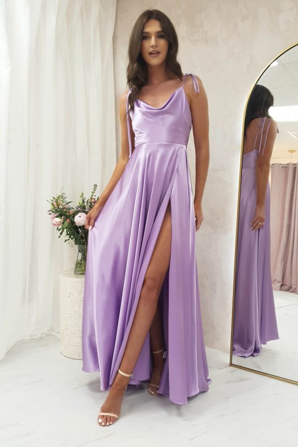 Anna Cowl Neckline Gown | Lilac Supply