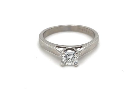 Estate Platinum 0.51ctw Cushion Diamond Solitaire Engagement Ring For Cheap