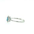 14K White Gold 0.66ctw Round Blue Topaz & Diamond Halo Ring Discount