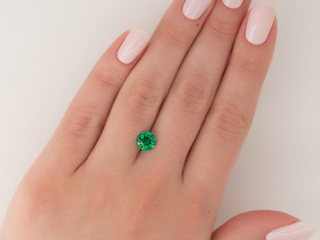 1.5Ct Round Cut Lab Created Emerald Cheap