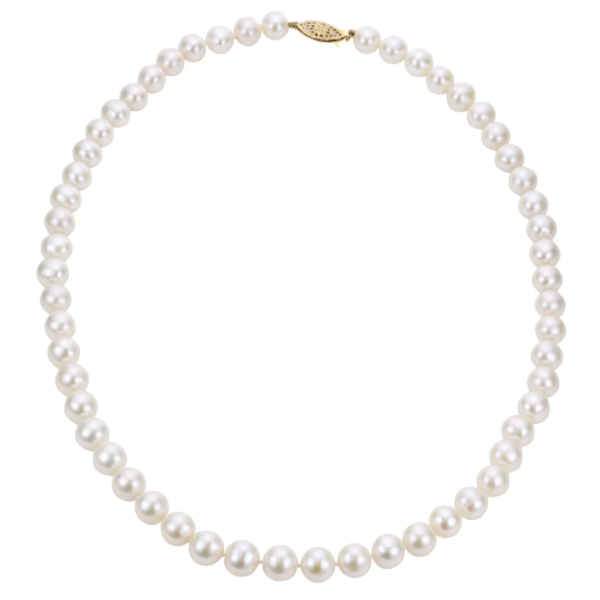 14K Yellow Gold 6-6.5mm Freshwater Cultured Pearl Strand Necklace Online Sale