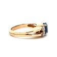 Estate 14K Yellow Gold 2.91ctw Oval Blue Sapphire & Diamond Ring Online now