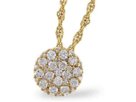 14K Yellow Gold 0.25ctw Diamond Cluster Necklace by Allison Kaufman Sale