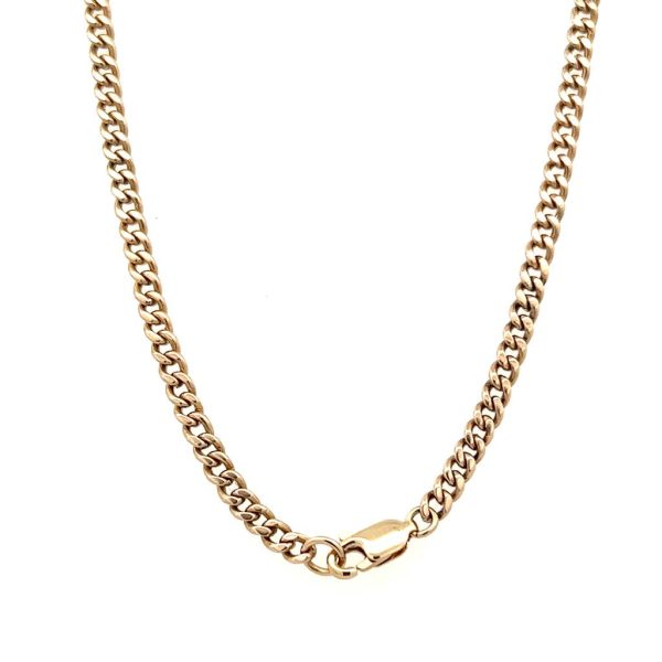 Estate 14K Yellow Gold 3.15mm Cuban Chain Necklace Online now