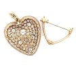 Estate Platinum & 14K Yellow Gold 11.98ctw Diamond Victorian Heart Pendant Brooch Sale