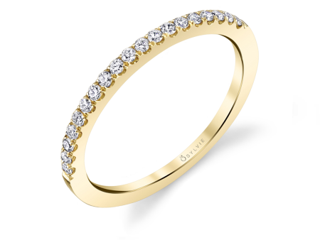 14K Yellow Gold 0.16ctw Round Diamond Classic Wedding Band Online Sale