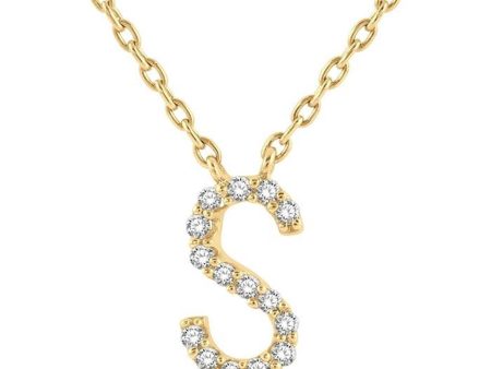 10K Yellow Gold 0.05ctw Diamond Letter  S  Necklace Supply