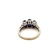 Estate 14K White Gold 1.39ctw Oval Iolite & Diamond Three Stone Ring Online Hot Sale