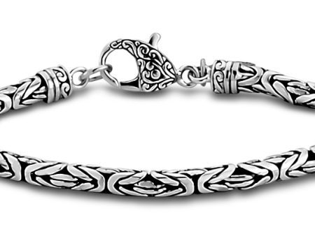 Sterling Silver Byzantine Chain Bracelet by Samuel B. Online Hot Sale