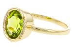 14K Yellow Gold 1.75ctw Oval Peridot & Diamond Half Halo Ring by Allison Kaufman For Discount