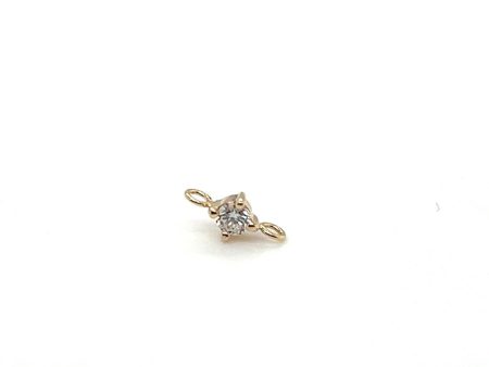 14K Yellow Gold Round Moonstone Solitaire Double Bail Charm by Aurelie Gi Discount