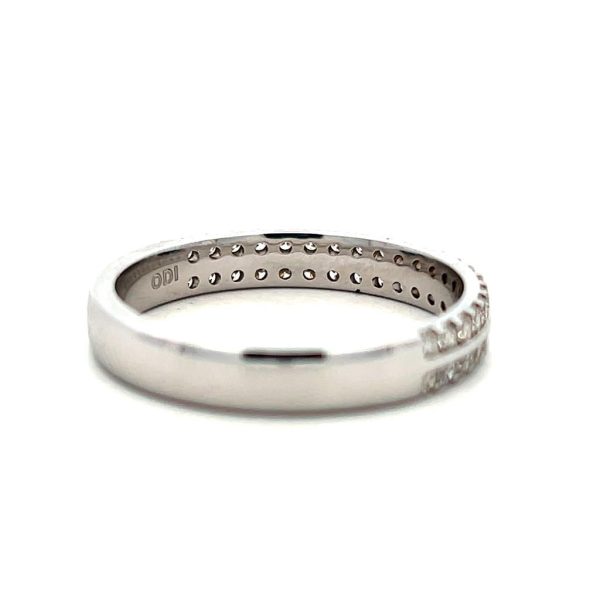 14K White Gold 0.50ctw Double Row Diamond Wedding Band For Sale