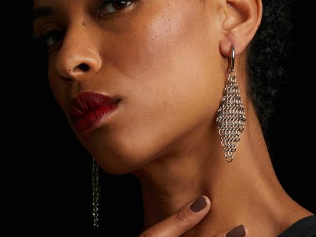 GAUGED Large Chainmaille Diamonds on Hoops Fashion