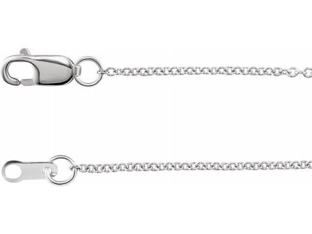 14K White Gold 1mm Cable Chain Necklace Online