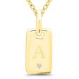 Yellow Gold Plated Diamond Inital  A  Necklace on Sale