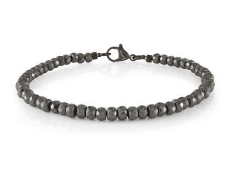 Stainless Steel IP Gunmetal 4mm Hematite Bead Men s Bracelet Online