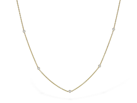 14K Yellow Gold 0.25ctw Round Diamond Station Necklace by Allison Kaufman Online now