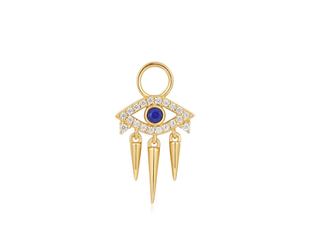 Gold Plated Lapis Lazuli Evil Eye Earring Charm by Ania Haie Sale