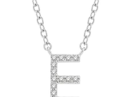 10K White Gold 0.05ctw Diamond Letter  E  Necklace Online now