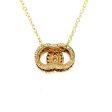 14K Yellow Gold 0.12ctw Diamond Marriage Symbol Necklace For Sale