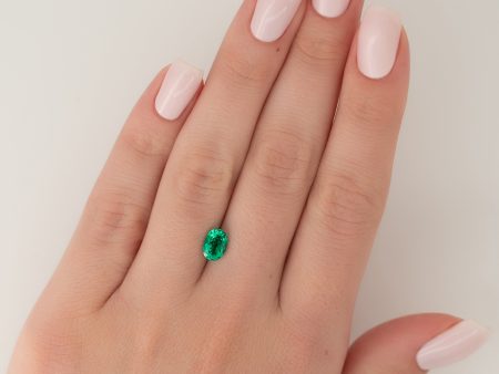 1Ct Oval Cut Lab Created Emerald Discount