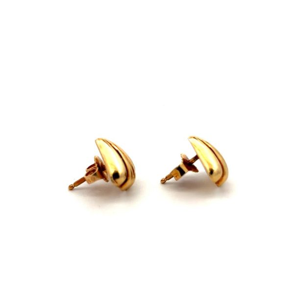 Estate 14K Yellow Gold Fan Stud Earrings For Cheap